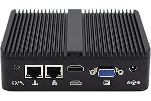 WEIDIAN PC sans Ventilateur N100, Ordinateur Industriel 8Go RAM DDR4 128Go SSD, Mini PC Fanless Dual LAN, BT, Win 11 Pro Mini Ordinateur avec HD/VGA, 2X RS232 COM, Supporte Auto Power on