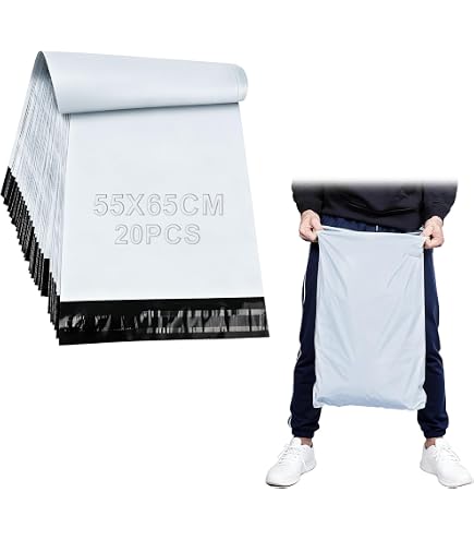 10 Sacs D'Expédition Auto-Adhésifs 60x75cm – Gris, PE Résistant, Idéal Pour Vinted, Vêtements, Couettes