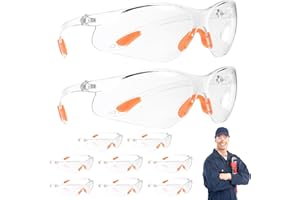 BieMian 10 Stück Schutzbrille Arbeitsschutzbrillen, Transparent Sicherheitsbrillen Arbeitsschutzbrille mit Gummieinsatz Augenschutzbrille für Schießsport Herren Damen