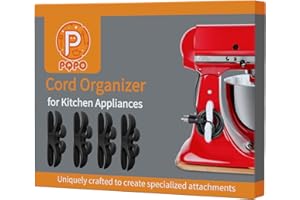 PQPO Paquete de 4 Organizadores de Cables para Electrodomésticos de Cocina, Organizadores de Cables para Electrodomésticos de Cocina, Batidoras, Cafeteras (Negro)