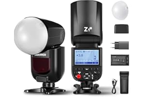 NEEWER Z1-C TTL lampa błyskowa z okrągłą głowicą Speedlite lampa błyskowa kompatybilna z Canon, lampa błyskowa z dyfuzorem magnetycznym, 76 W 1/8000 s HSS, 10 stopni LED lampa regulacyjna, 7,4 V 2600