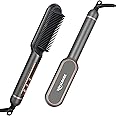 Negative Ionic Hair Straightener Brush,9 Temp Settings, 30s Fast Heating Hair Straightening Comb with LED Display, Anti-Scald & Auto-Shut Off Hair Brush Straightener for Home Salon