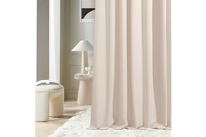 ‎ROOM99 ROOM99 Vorhang mit Kräuselband Aura 140 x 230 cm Breite x Höhe Schiebegardinen Modern Curtain Wohnzimmer Schlafzimmer Helle Creme, 1 Stück