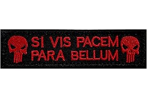 TRALXWEE Parches Velcro Militar Parches Velcro Punisher Para Ropa Táctica Mochila Gorra Uniforme Chaleco Arnés Perro Punisher Parche（SI VIS Pacem para Bellum）