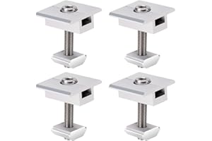 PARTSEE Lot de 4 pinces centrales en alliage d'aluminium pour panneau solaire,Bornes centrales en forme de T,Panneau solaire central,Bornes centrales pour panneaux encadrés de 35 mm