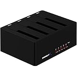 SABRENT 4 Bay SSD/HDD 2,5/3,5 Zoll Docking Station, festplatten gehäuse, USB 3.2 Gen1 offline Klonstation, sata auf USB Enclo