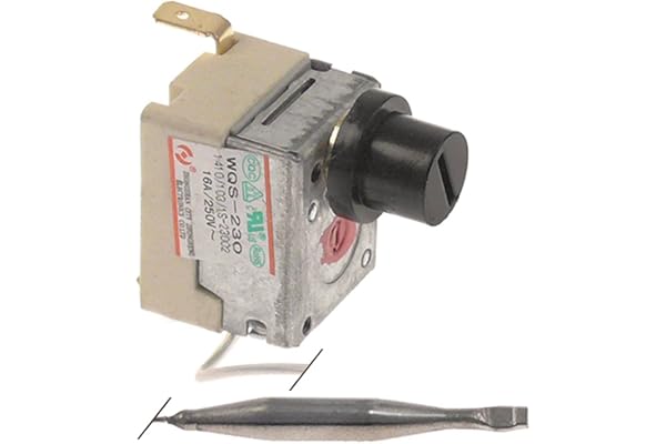Thermostat de sécurité 16 A sonde 48 mm max. Température 230 °C 1 NC 2 broches Sonde 5 mm