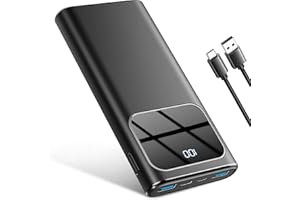 ROLOSAR Power Bank, PowerBank 10000mAh PD 15W Ricarica Rapida con Ingresso e Uscita USB-C Batteria Esterna, Caricatore Portatile Display LED per iPhone 17/16/15/14/Pro/Pro Max