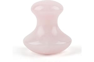 SUN & SIA SOURCE OF YOUR NATURAL BEAUTY Masseur Visage Quartz Rose, Champi Gua Sha Quartz Rose Champignon en Pierre Naturelle, Masseur Jade Anti-Age, Réduit les ridules, Stimule la circulation sanguine, Peau saine et éclatante - Sun & Sia