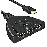 HDMI Switch, GANA Gold Plated 3-Port HDMI Switcher | HDMI Splitter | Supports Full HD1080p/3D with High Speed Cable