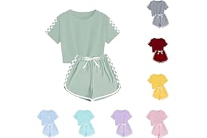 XINYUNZU Kinder Kleidung Kinderkleidung Anzug Set Trainingsanzug Tshirt mit Shorts Sommer Casual Klamotten Bekleidungssets für Mädchen und Jungen 5-14 Jahre