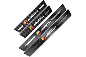VeroCh 4 Pezzi Auto Battitacco Striscia Protezione,per Abarth 595 Abarth 500 Abarth 124,Anti Graffio Scuff Adesivi Decorativi Prevenire Usura Plates