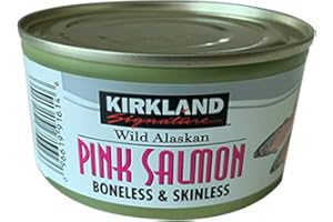 AHG INVESTMENT Kirkland Signature Wild Alaskan Pink Salmon - Premium - Boneless & Skinless - 700mg Omega-3s Per Serving - 6 x170g