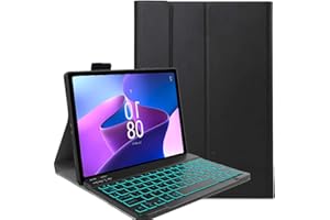 FKQLH Custodia [Italiana Layout] Tastiera Retroilluminata Rimovibile Magnetic Wireless Bluetooth Cover con Supporto per Lenovo Tab P12 12,7 Pollice 2023, Nero