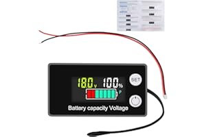 VOKTTA Battery Capacity Voltage Meter with Alarm Sensor,12V 24V 36V 48V 72V 84V,Tester di capacità della batteria,8-100 V LCD Controllo di Tensione di Capacità della Batteria con Allarme Sonda