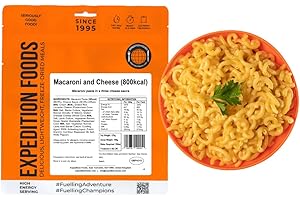 EXPEDITION FOODS EXPEDITIONFOODS.COM EXPEDITION FOODS Macaroni and Cheese (High Energy Serving / 800KCAL) | Freeze-Dried Camping & Hiking Food