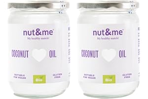 Olio di cocco dello Sri Lanka 1000 ml nut&me | Naturale | Vegan | Spremuto a freddo | Senza glutine - senza additivi | Keto | Confezione 2x500 ml