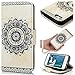 Produktbild SMART LEGEND iPhone SE Ledertasche,iPhone 5S 5 Hülle Mandala Blume Drucken Brieftasche Handyhülle mit Handschlaufe Weiß Muster Premium Schutzhülle Wallet Case Design Lederhülle Neu Zubehör im Bookstyle Cover Schale mit Ständer Standfunktion Etui Karten Slot und Magnetverschluss Flip Case