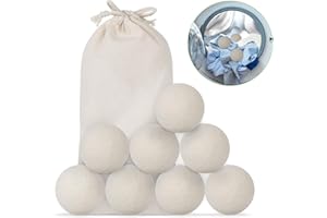 ‎UYTAG Trocknerbälle, Trocknerbälle für Wäschetrockner Natürliche Weichspüler, Handgemacht, aus 100% Neuseeländische Schafwolle, Antistatisch, Trocknungszeit Verkürzt 8 Stück 7.5cm