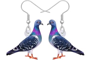 RAIDIN Acrylic Colorful Pigeon Dove Bird Dangle Drop Earrings for Women Girls Cute Animal Bird Hypoallergenic Hook Earrings Jewellery Gifts for Mom Party Charms