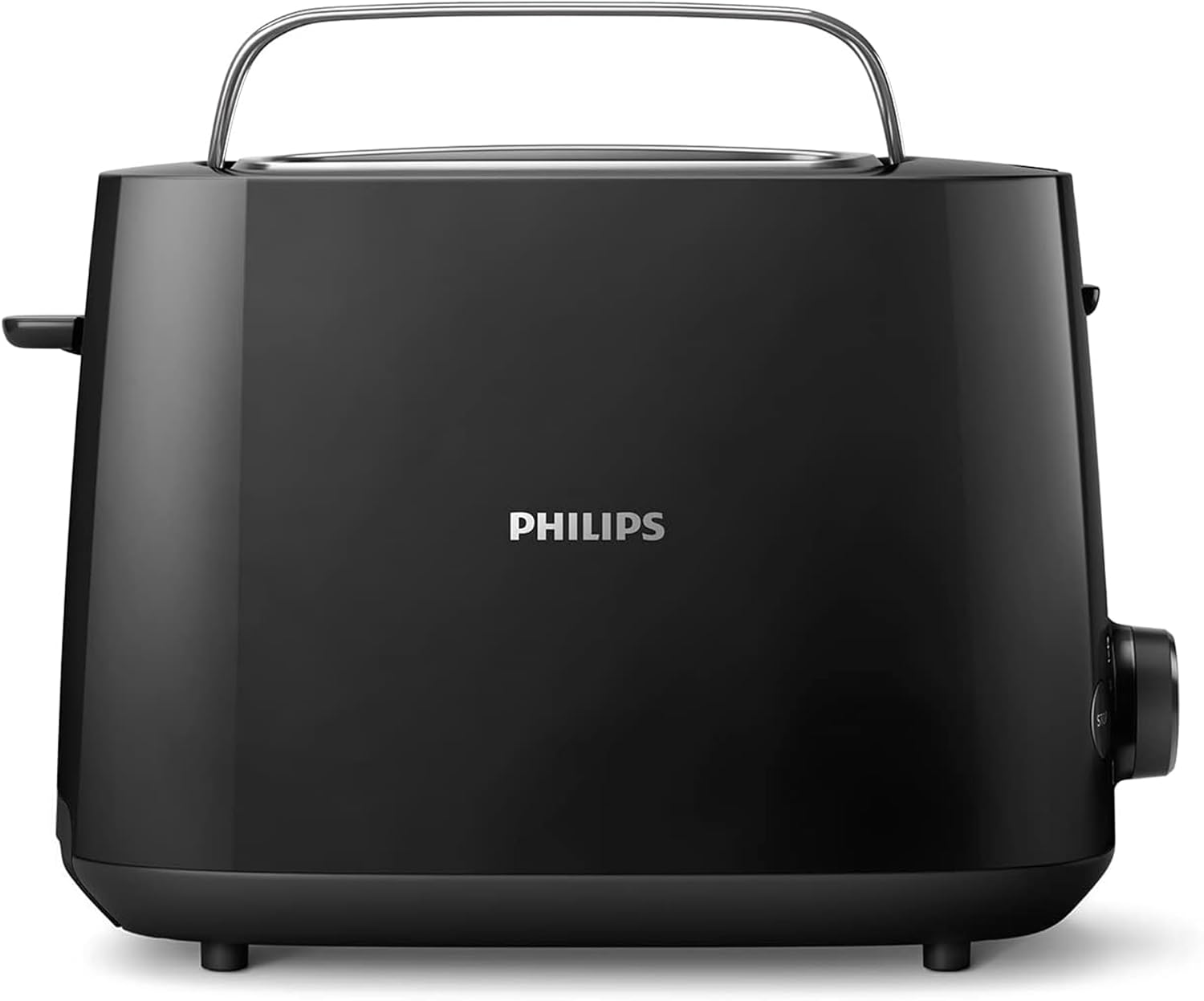 Philips Tostadora de pan 2 Ranuras, 8 Ajustes, Calientabollos, Negro | Rejilla calientabollos, 2 ranuras, 8 ajustes, descongelación, elevación alta, apagado auto (HD2581/90)