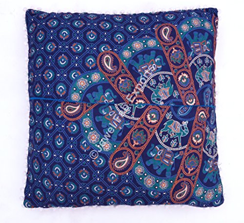 Jewel Fab Art Screen Print Pillow Case 100% Cotton Cushion Cover Square Cushion set of 4