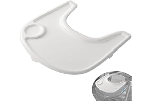 LuQiBabe High Chair Tray Cover Compatible with Stokke Tripp Trapp Chair with Cup Holder - Smooth Surface and Strong Suction - Made with Food-Safe Plastic (BPA BPS BPF Lead Phthalate Free) - White