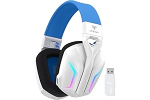 WESEARY WG1 Cuffie Gaming Wireless, 2,4 GHz Cuffie Gaming con Microfono per PS5, PS4, PC, Switch, Mac, Mobile, Cuffie PS5 con Stereo 7.1, Cuffie Bluetooth Over Ear con Luce RGB, Batteria da 50 Ore
