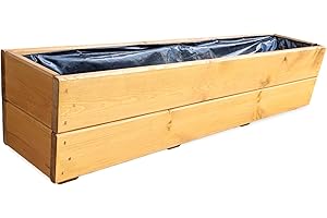 ‎FKL DESIGN HOME DECO FKL Wooden Planter Box Garden Patio Ready Assembled D27 (Oak, 90 cm)