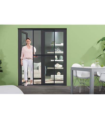 Schiebetür Comfort Insektenschutzgitter – Kürzbar, 120x240 Cm, Anthrazit, Einfache Montage