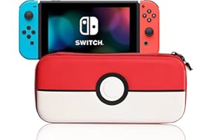 JoyHood Case for Switch & Switch OLED Accessories for Switch Protective Case Travel Carry Bag with 10 Game Card Slots Waterproof & Shockproof (Red & White)