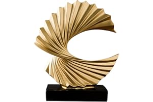 Tauzveok Modern Abstrakte Kunst Skulpture deko, Gold Spiral Statue deko, für Wohnzimmer Wohnung Schlafzimmer Bücherregal Büro Dekoartikel, Harz Skulptur