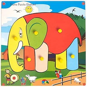 Skillofun Theme Puzzle Standard Elephant Knobs, Multi Color