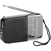 Hobimtek kn-258 Taşınabilir AM/FM Radyo K&uuml;&ccedil;&uuml;k Boy Cep Radyosu Pilli Radyo knstar K-258