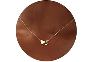 Turandoss Gold/Silver Heart Initial Necklace for Women Teen Girls - 18K Gold Plated Letter A-Z Pendant Necklace Dainty Heart Necklaces Tiny Initial Necklaces Birthday Gifts for Women Jewelry
