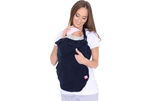 MijaCulture Housse Polaire pour Prte-Bébé avec Polaire, Housse de Protection, Enfant Housse de Capuche Manteaude protection 4023 (bleu marine/oiseaux)