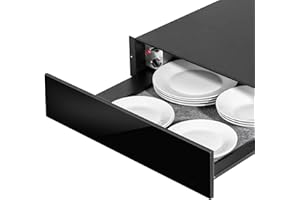Dellonda Baridi 60cm Built-In Warming Drawer, Push-to-Open, Anti-Slip Mat, Black - DH201