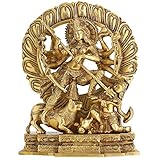 ShalinIndia Brass Goddess Devi Durga Maa Idol Statue (12-inch)