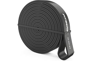 FitBeast Bande de Résistance, 1 Niveaux de Force pour Fitness, Calisthenics, Yoga, Pilates de Mobilité et d'Étirement (Le Noir)