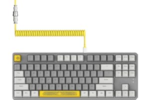 AJAZZ AK873-75% Wired Klawiatura do Gier-TKL 80% Hot-Swap Klawiatura Mechaniczna Red Switch-Spiralny USB C Kabel-RGB Compact 87 Keys PBT Keycaps-Zdejmowana Magnetyczna Pokrywa for PC/Mac-Ciemnoszary