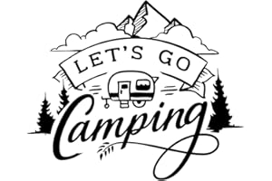 ‎SAMUNSHI Samunshi® Let's Go Camping Schriftzug Aufkleber Sticker Autoaufkleber Scheibenaufkleber Motorradaufkleber - 30x25cm schwarz
