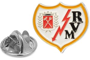 GEMELOLANDIA Gemelos para Camisa y Pin de solapa del Rayo Vallecano de Madrid Esmaltado a color -20x15mm