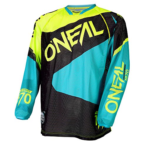 O'Neal Hardwear Jersey LE FLOW Vented HiVis Türkis NEON Motocross Enduro Cross Motorrad Trikot, 0027-7, Größe M