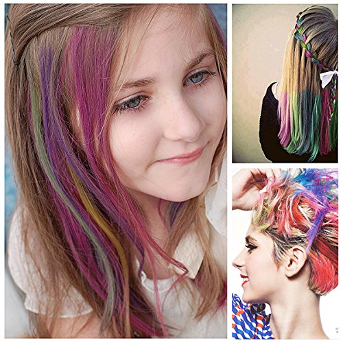 Haarkreide, Metallische Glitter Temporäre Haarkreide, CIDBEST® 6 Farben Tragbare Hair Chalk Set, Halloween Sexy Haarkreide, Metallic Glitter Temporary Hair Color,Edge Blendable Chalkers, Haarfarbe dauert bis zu 2-3 Tage, Arbeiten auf allen Arten der Haarfarbe für Kinder und Teenager Karneval, Halloween, Partys etc. - 3