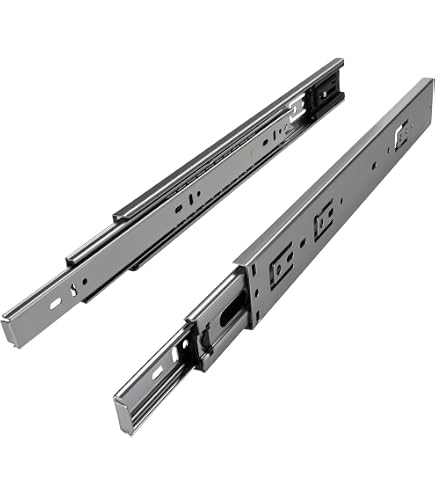 Guías Para Cajones De Extensión Completa - Capacidad 45 Kg, Longitudes De 200 A 600 Mm, Rodamientos De Bolas, Montaje Lateral, Incluye Tornillos