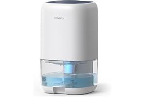CONOPU Deshumidificador 1000ML, Deshumidificadores de Humedad, Apagado Automático y Luz LED de Colores, Portátil y Ultra Silencioso, Dormitorio, Baño, Armario, Blanco