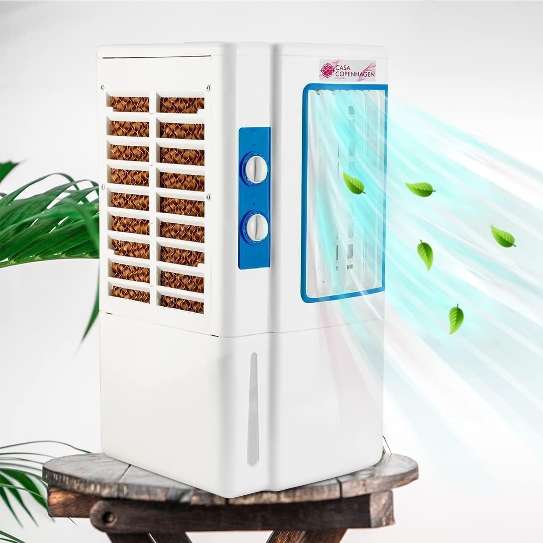 Casa Copenhagen,5.12Collection - 15 L Personal Air Cooler with Anti Bacterial Honeycomb Pads, 3rd Turbo Fan, Powerful Air Thr