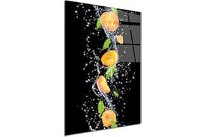 DECLINA Tableau plexiglass, décoration murale plexi, tableau verre acrylique, Tableau plexiglass décoratif Les Abricots, 30x50 cm