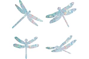 GORGECRAFT 16PCS Dragonfly Rainbow Static Window Clings Calcomanía Anti Colisión Pegatinas de Vidrio Película de Vinilo No Adhesiva Decoraciones para el Hogar