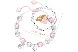 Augesak Pulsera de Unicornio Regalos para Niñas, Unicornio Pulsera con Letras, Pulseras Amistad para Regalo de Cumpleaños Infantil